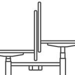 Two workstations, individual table screens
